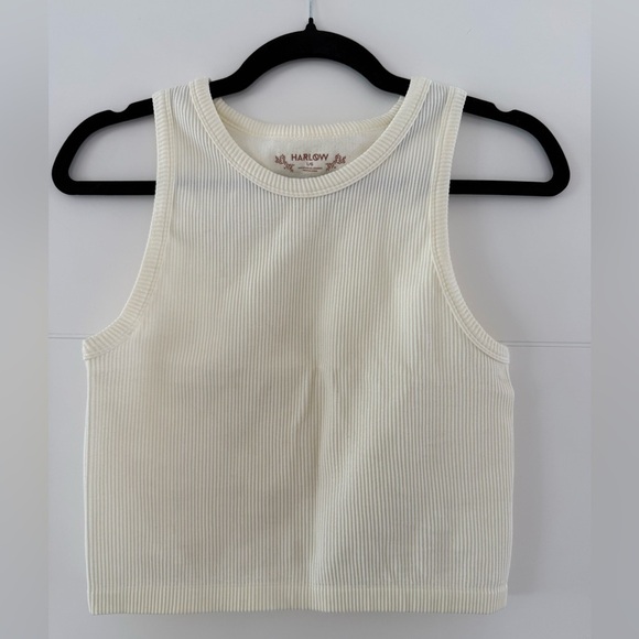 Harlow Ribbed Cropped Tank Top, size large. - Picture 4 of 8